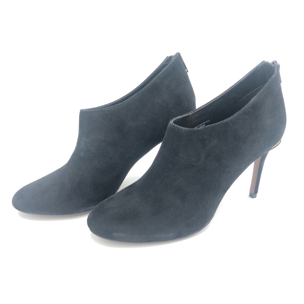 Kensie Roland Heeled Ankle Boot Bootie Suede Black